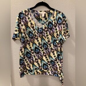 Chico’s ikat side tie tunic top Chico’s size 1 US Size 8